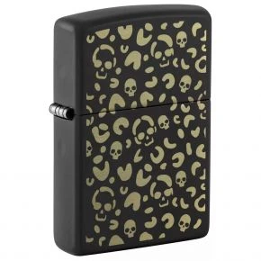 Бензинова запальничка Zippo Leopard Skulls Design, чорна матова (47001)