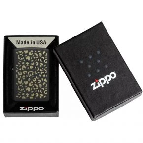 Бензинова запальничка Zippo Leopard Skulls Design, чорна матова (47001)