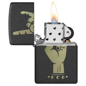 Бензинова запальничка Zippo Rock On, чорне кракле (47008)