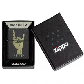 Бензинова запальничка Zippo Rock On, чорне кракле (47008)
