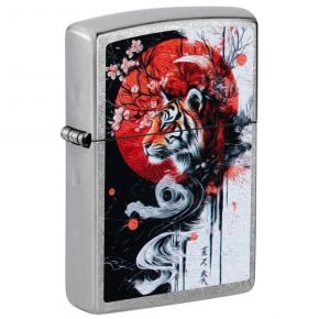 Бензинова запальничка Zippo Tiger Blossom, хром Street (47439)