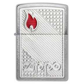 Бензинова запальничка Zippo Tiles Emblem, шліфований хром (48126)