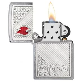 Бензинова запальничка Zippo Tiles Emblem, шліфований хром (48126)