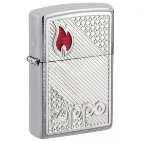 Бензинова запальничка Zippo Tiles Emblem, шліфований хром (48126)