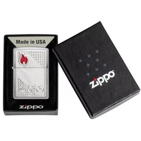 Бензинова запальничка Zippo Tiles Emblem, шліфований хром (48126)