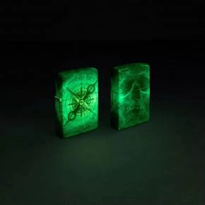 Бензинова запальничка Zippo Compass Ghost Design, матова, світиться в темряві (48562)