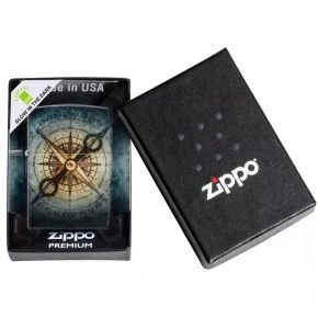 Бензинова запальничка Zippo Compass Ghost Design, матова, світиться в темряві (48562)