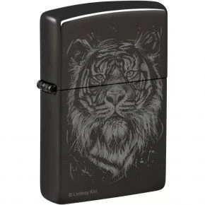 Бензинова запальничка Zippo Lindsay Kivi The Big Cat Design, полірована чорна (48935)