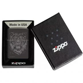 Бензинова запальничка Zippo Lindsay Kivi The Big Cat Design, полірована чорна (48935)