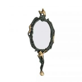 Дзеркало ручне Virtus Hand Mirror Large, бронза з патиною, 32 x 14 см (4901vi)