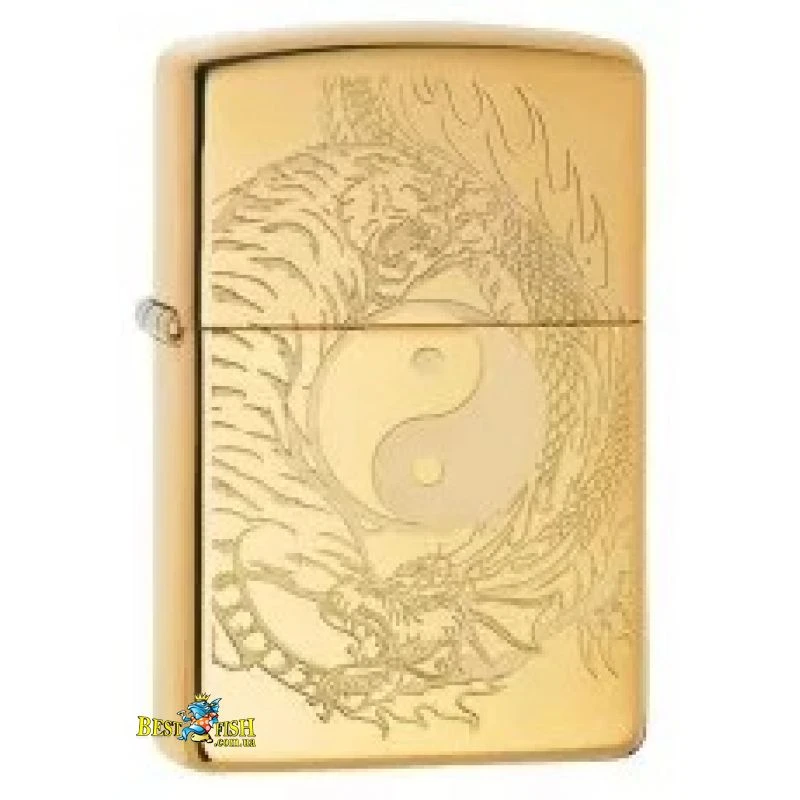 Бензинова запальничка Zippo Tiger and Dragon Design, полірована латунь (49024) Бензинова запальничка Zippo Tiger and Dragon Design, полірована латунь (49024)