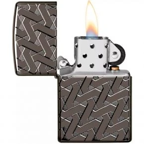 Бензинова запальничка Zippo Armor Geometric Weave Design, чорний глянцевий хром (49173)