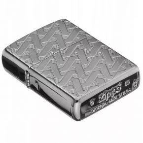 Бензинова запальничка Zippo Armor Geometric Weave Design, чорний глянцевий хром (49173)