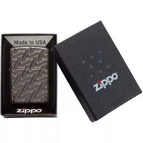Бензинова запальничка Zippo Armor Geometric Weave Design, чорний глянцевий хром (49173)