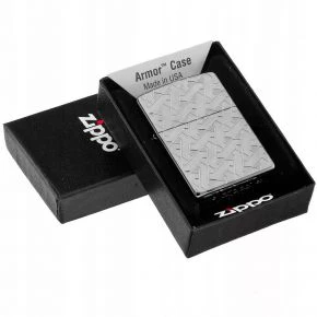 Бензинова запальничка Zippo Armor Geometric Weave Design, чорний глянцевий хром (49173)