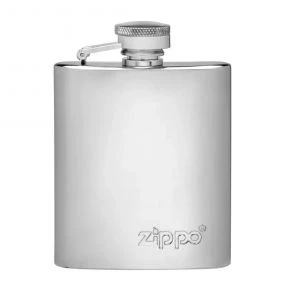 Подарунковий набір Zippo: фляга 89 мл і бензинова запальничка, хром, сріблястий (49358)
