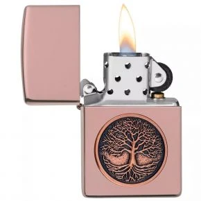 Бензинова запальничка Zippo Tree Of Life Emblem, рожева (49638)