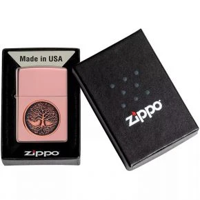 Бензинова запальничка Zippo Tree Of Life Emblem, рожева (49638)