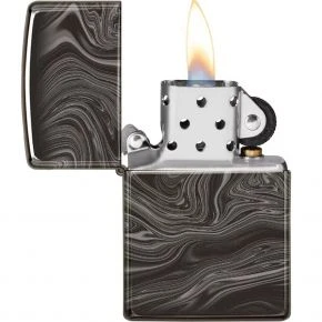 Бензинова запальничка Zippo Marble Pattern Design, полірована чорна (49812)