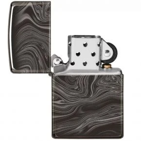 Бензинова запальничка Zippo Marble Pattern Design, полірована чорна (49812)