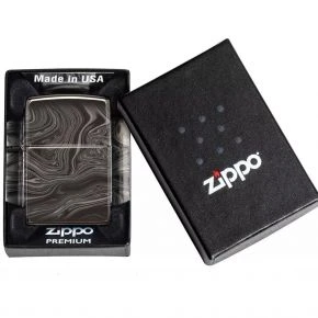 Бензинова запальничка Zippo Marble Pattern Design, полірована чорна (49812)