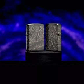 Бензинова запальничка Zippo Marble Pattern Design, полірована чорна (49812)