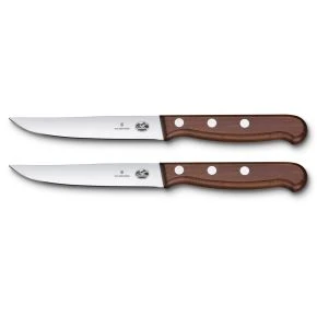 Набір ножів для стейку Victorinox Wood 12 см, гладка заточка, коричневий (5.1200.12G)