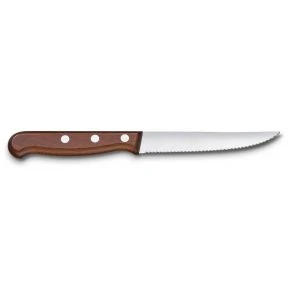 Набір ножів для стейку Victorinox Wood 12 см, хвиляста заточка, коричневий (5.1230.12G)