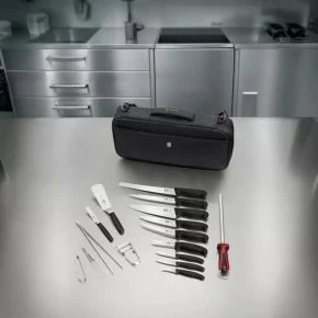 Набір кухонних ножів Victorinox Chef's Knife Folder Compact Set, 16 предметів, чорний (5.4963.1)