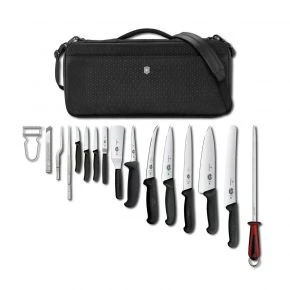 Набір кухонних ножів Victorinox Chef's Knife Folder Compact Set, 16 предметів, чорний (5.4963.1)