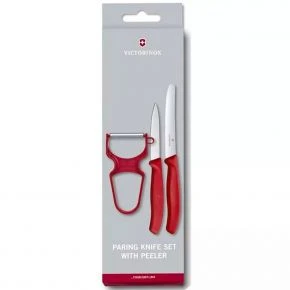 Набір для чищення овочів із 3 предметів Victorinox Swiss Classic Paring Set 11 см, червоний (6.7111.35)