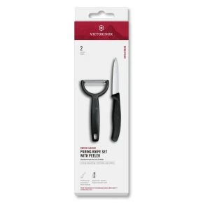Набір для чищення овочів із 2 предметів Victorinox Swiss Classic Paring Set 8 см з Y-овочечисткою, чорний (6.7113.22)