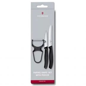 Набір для чищення овочів із 3 предметів Victorinox Swiss Classic Paring Set 11 см, чорний (6.7113.35)