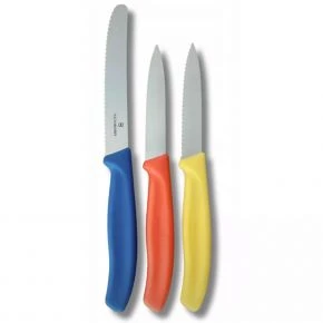 Набір ножів для овочів Victorinox Swiss Classic Paring Set 11 см, жовтий, помаранчевий, синій (6.7116.32C1)