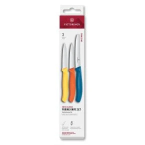 Набір ножів для овочів Victorinox Swiss Classic Paring Set 11 см, жовтий, помаранчевий, синій (6.7116.32C1)
