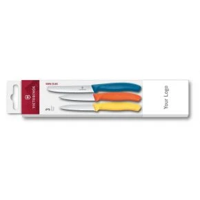 Набір ножів для овочів Victorinox Swiss Classic Paring Set 11 см, жовтий, помаранчевий, синій (6.7116.32C1)