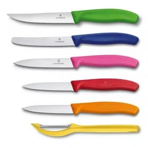 Набір кухонних ножів Victorinox Swiss Classic Utility Block 7 предметів, різнокольоровий (6.7127.6L14)
