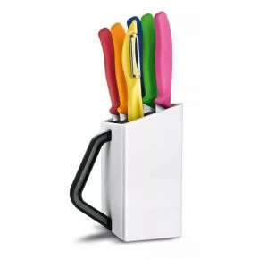 Набір кухонних ножів Victorinox Swiss Classic Utility Block 7 предметів, різнокольоровий (6.7127.6L14)