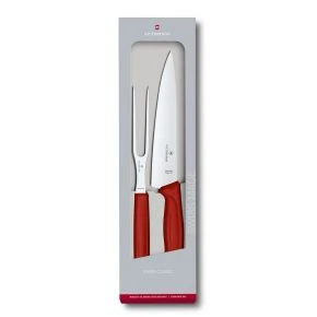 Набір для нарізання м'яса Victorinox Swiss Classic Carving 19 см, червоний (6.7131.2G)