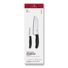 Набір кухонних ножів Victorinox Swiss Classic Kitchen Set 2 предмети 17 см, чорний (6.7133.21G) Набір кухонних ножів Victorinox Swiss Classic Kitchen Set 2 предмети 17 см, чорний (6.7133.21G)