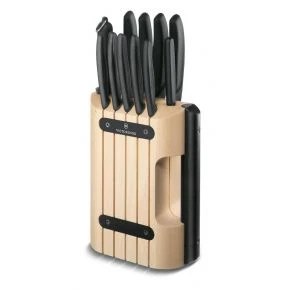 Набір кухонних ножів Victorinox Swiss Classic Cutlery Block, 11 предметів з підставкою, чорний (6.7153.11)