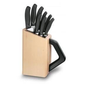 Набір кухонних ножів Victorinox Swiss Classic Cutlery Block, 8 ножів з підставкою, чорний (6.7173.8)