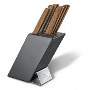 Набір кухонних ножів Victorinox Swiss Modern Wood, 6 предметів у підставці, натуральне дерево (6.7186.6)