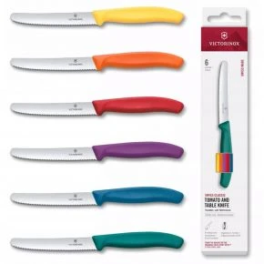 Набір ножів для томатів Victorinox Swiss Classic 11 см, 6 шт., різнокольоровий (6.7836.6C1)