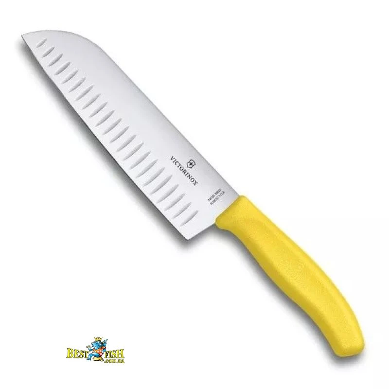 Сантоку Victorinox Swiss Classic 17 см, жовтий (6.8526.17L8B) Сантоку Victorinox Swiss Classic 17 см, жовтий (6.8526.17L8B)