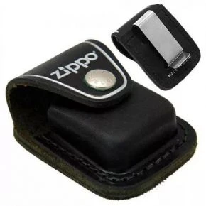 Шкіряний чохол для запальнички Zippo з кліпсою, чорний (67012)