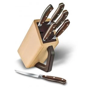 Набір кухонних ножів Victorinox Grand Maitre Wood з підставкою, 6 предметів (7.7240.6)