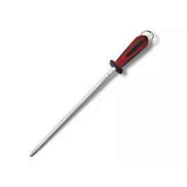 Мусат Victorinox Dual Grip 30 см, круглий, дрібна насічка, чорно-червоне руків'я (7.8511)