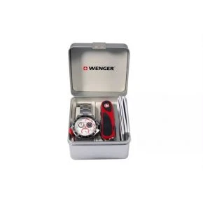 Подарунковий набір Wenger, годинник Battalion Chrono Sport і ніж EvoGrip, червоно-чорний (70797)