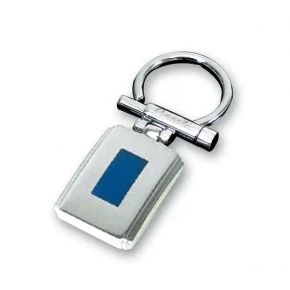 Брелок Caseti зі вставкою синьої емалі, метал, сріблястий (CAG30017 (4))